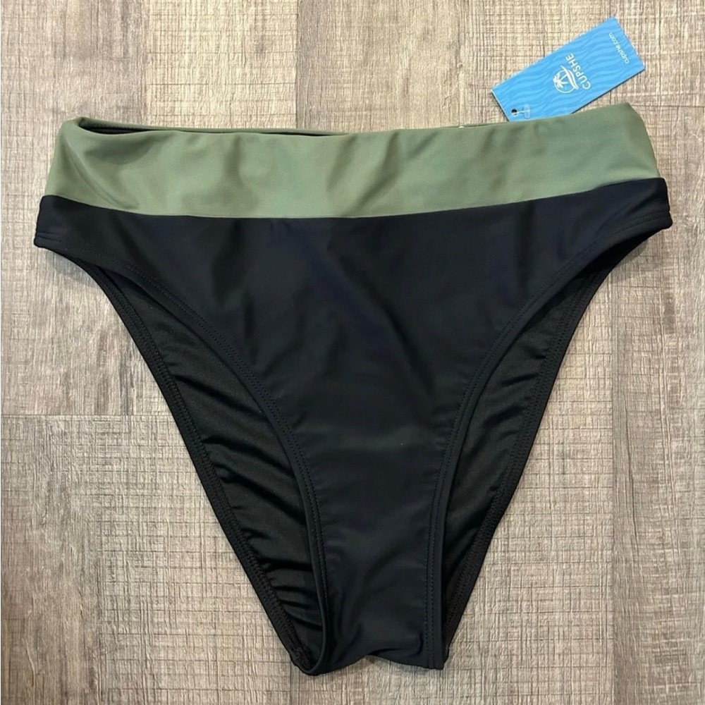 Cupshe Black and Olive Bikini Bottoms